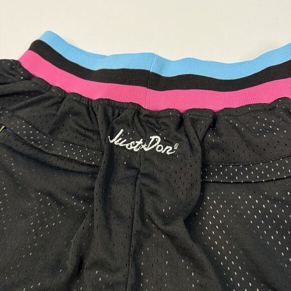 Just Don Mens Miami Heat Miami Vice Basketball Shorts Black Size S NWOT - Picture 5 of 8